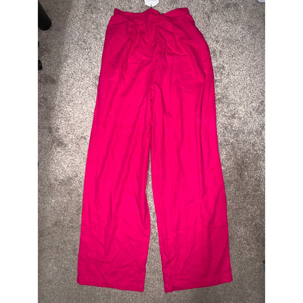 Peixoto Hot Pink Trousers Fuchsia Wide Leg Pants Barbiecore Resort Wear Size M